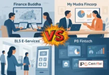 Finance Buddha vs My Mudra vs BLS E-Services vs PB Fintech: Is Valuation Fair? Finance Buddha IPO Peer Comparison Finance Buddha vs My Mudra vs BLS E-Services detailed IPO comparison covering valuation, profitability, ROE, margins, and growth performance.